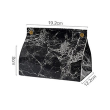 Load image into Gallery viewer, Chic Tissue Case Box Container PU Leather Marble Pattern Home Car Towel Napkin Papers Dispenser Holder Box Case Table Decoration