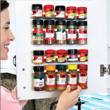 Load image into Gallery viewer, 4 Pcs Kitchen Storage Rack Wall Mount Ingredient Spice Bottle Rack Plastic Clip Rack Cabinet Door Hooks Jars Spice Holder Tools
