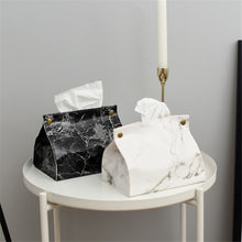 Load image into Gallery viewer, Chic Tissue Case Box Container PU Leather Marble Pattern Home Car Towel Napkin Papers Dispenser Holder Box Case Table Decoration
