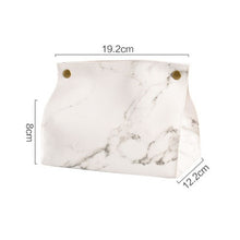 Load image into Gallery viewer, Chic Tissue Case Box Container PU Leather Marble Pattern Home Car Towel Napkin Papers Dispenser Holder Box Case Table Decoration
